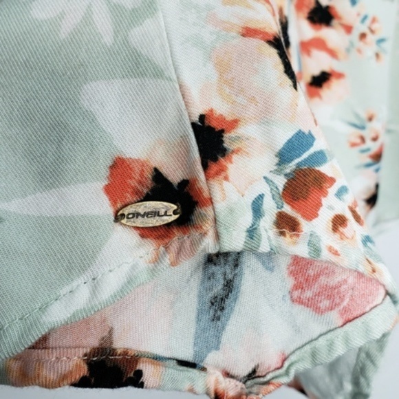 O'Neill Floral Lace Accent Beach V Neck Tank Top - Picture 4 of 7